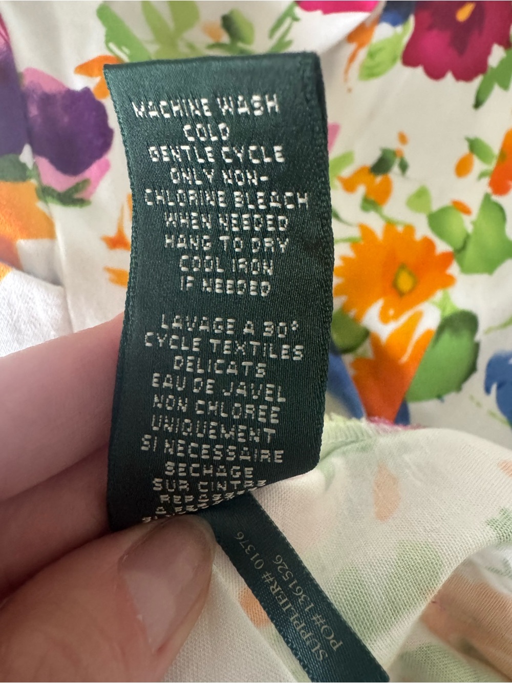 Ralph Lauren White Floral Sundress with Blue, Green & Pink Blooms - Picture 7 of 10